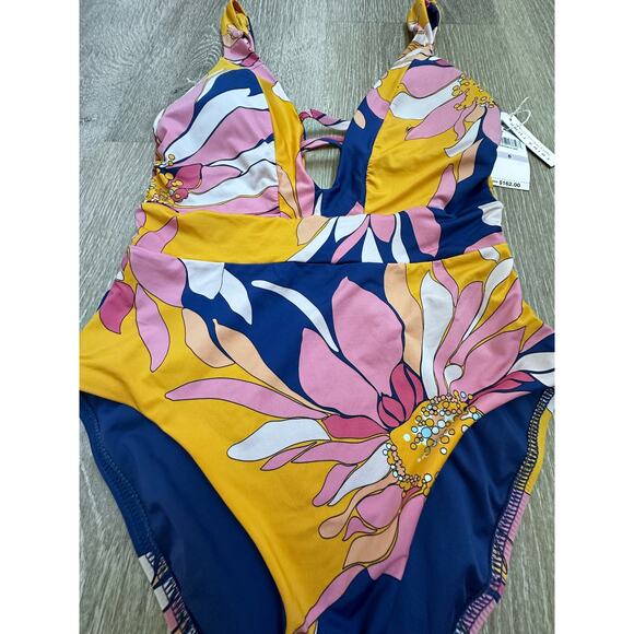 Trina Turk|Plunge Neck One Piece|Breeze‎ Floral|NWT|SZ 6 - Picture 8 of 8